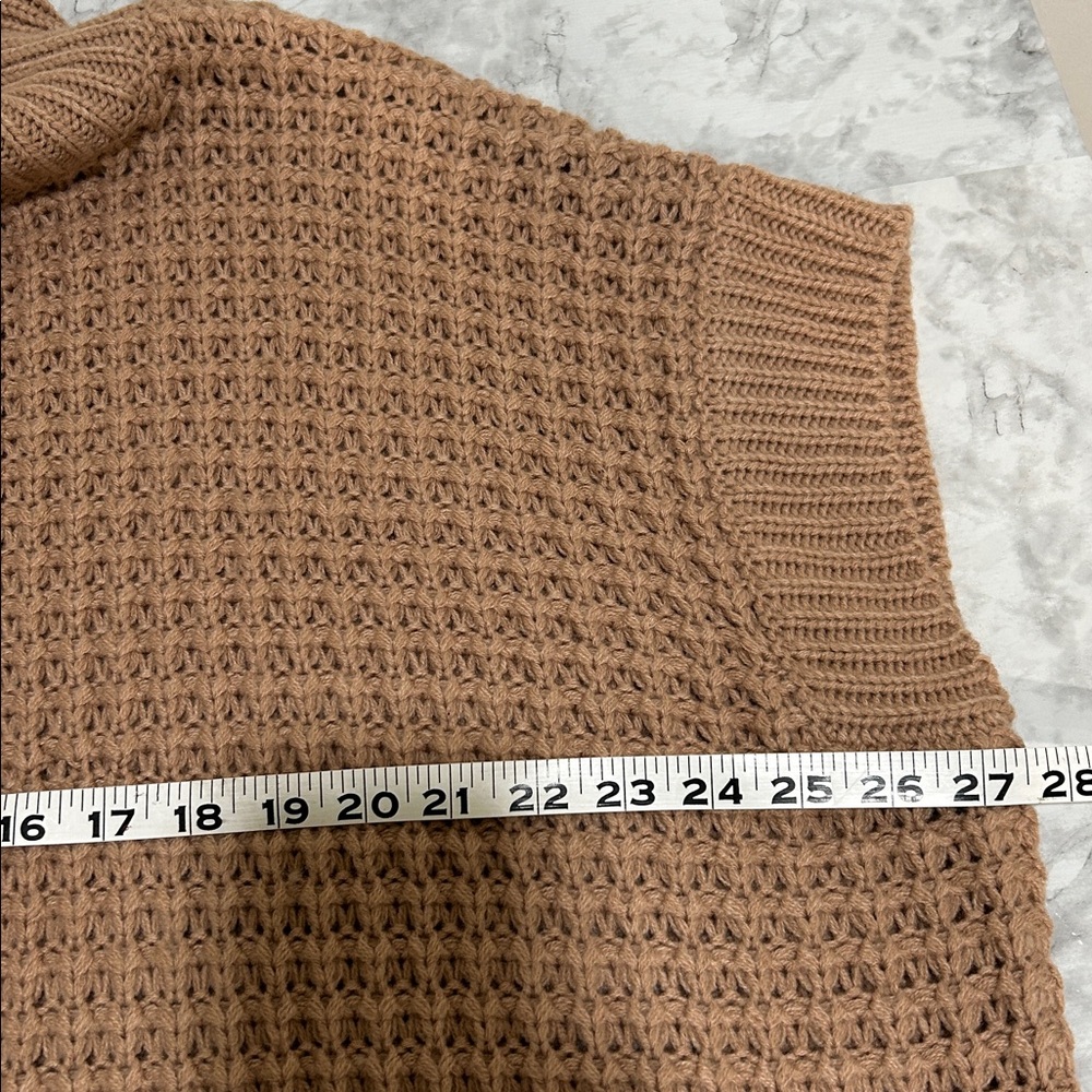 UNBRANDED WOMENS MOCK NECK BATWING BROWN KNIT PULLOVER SWEATER Sz MD - Picture 7 of 8